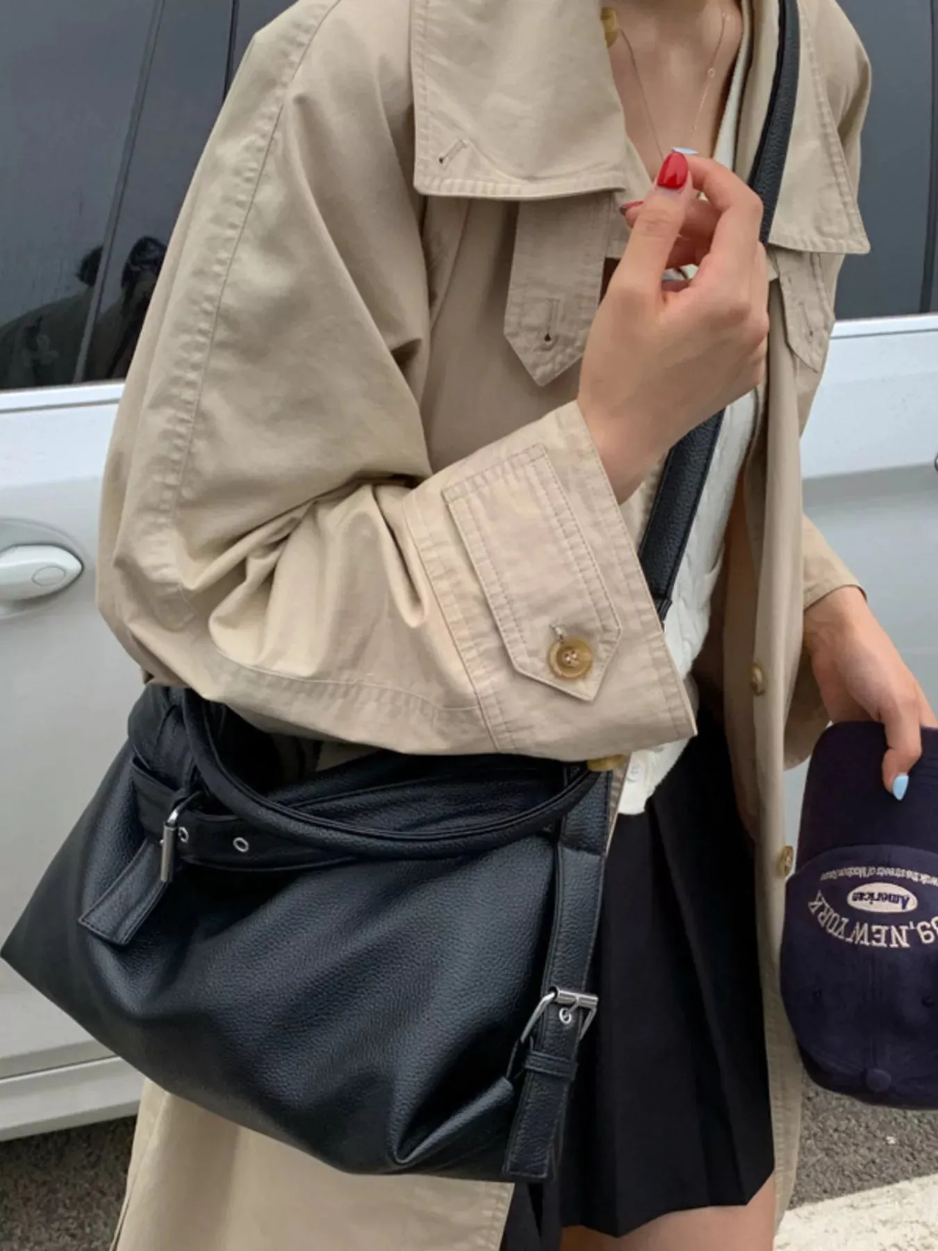 Decor Buckle Leather Shoulder Bag sold by Unique Kulture product image thumbnail 2