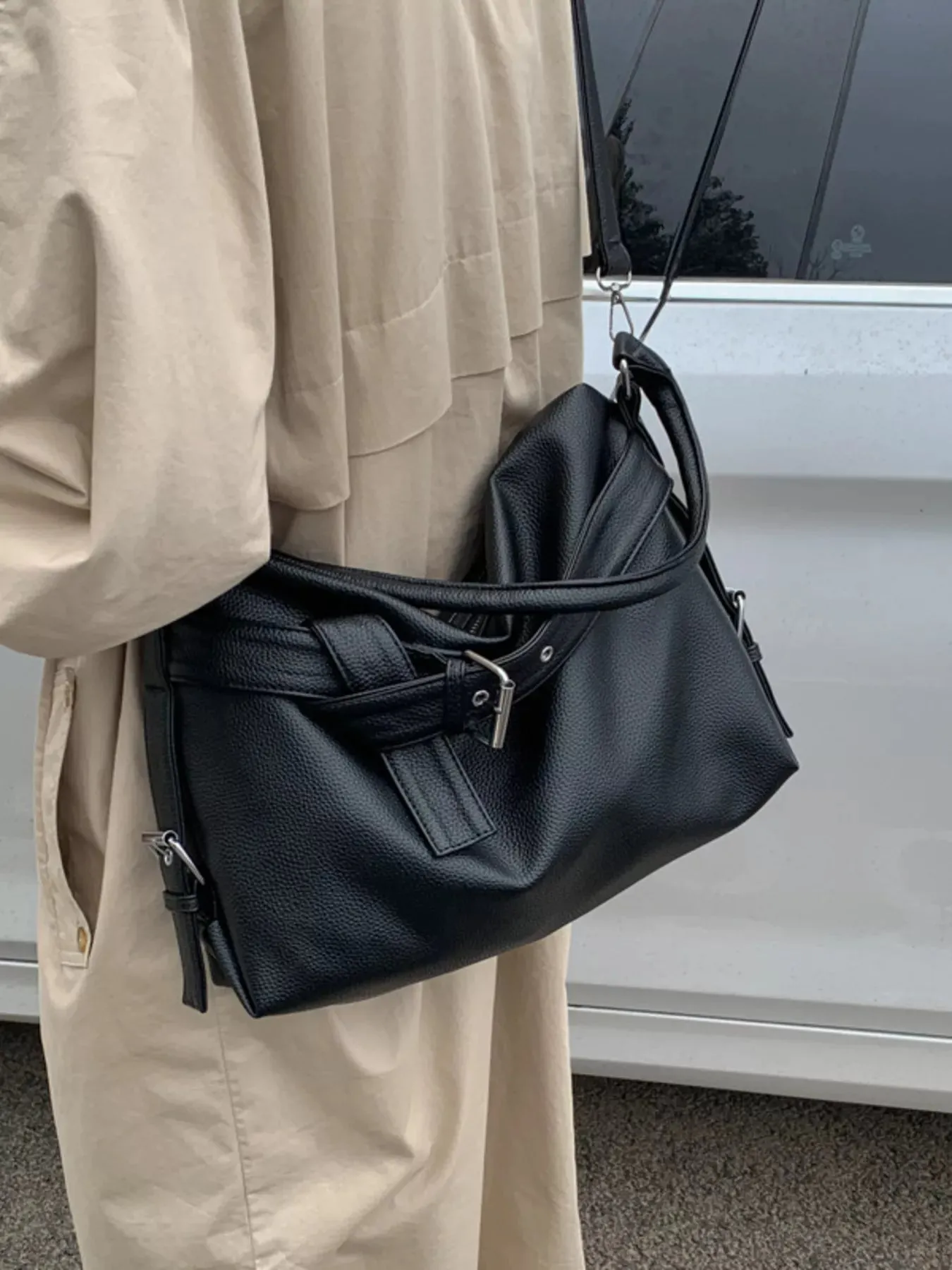 Decor Buckle Leather Shoulder Bag sold by Unique Kulture product image thumbnail 3