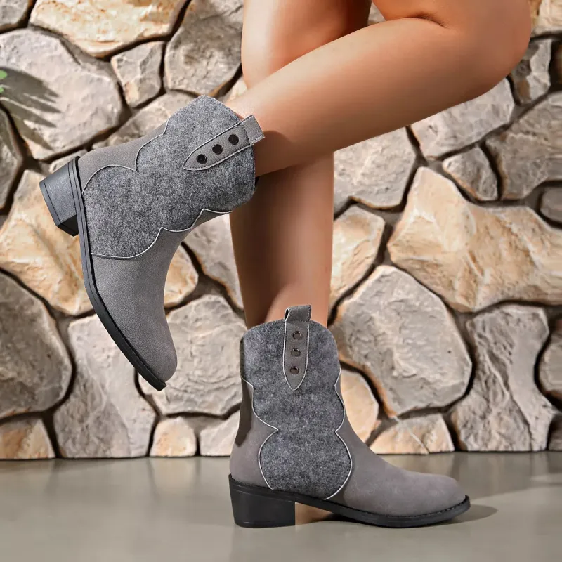 Point Toe Block Heels Boots sold by Unique Kulture