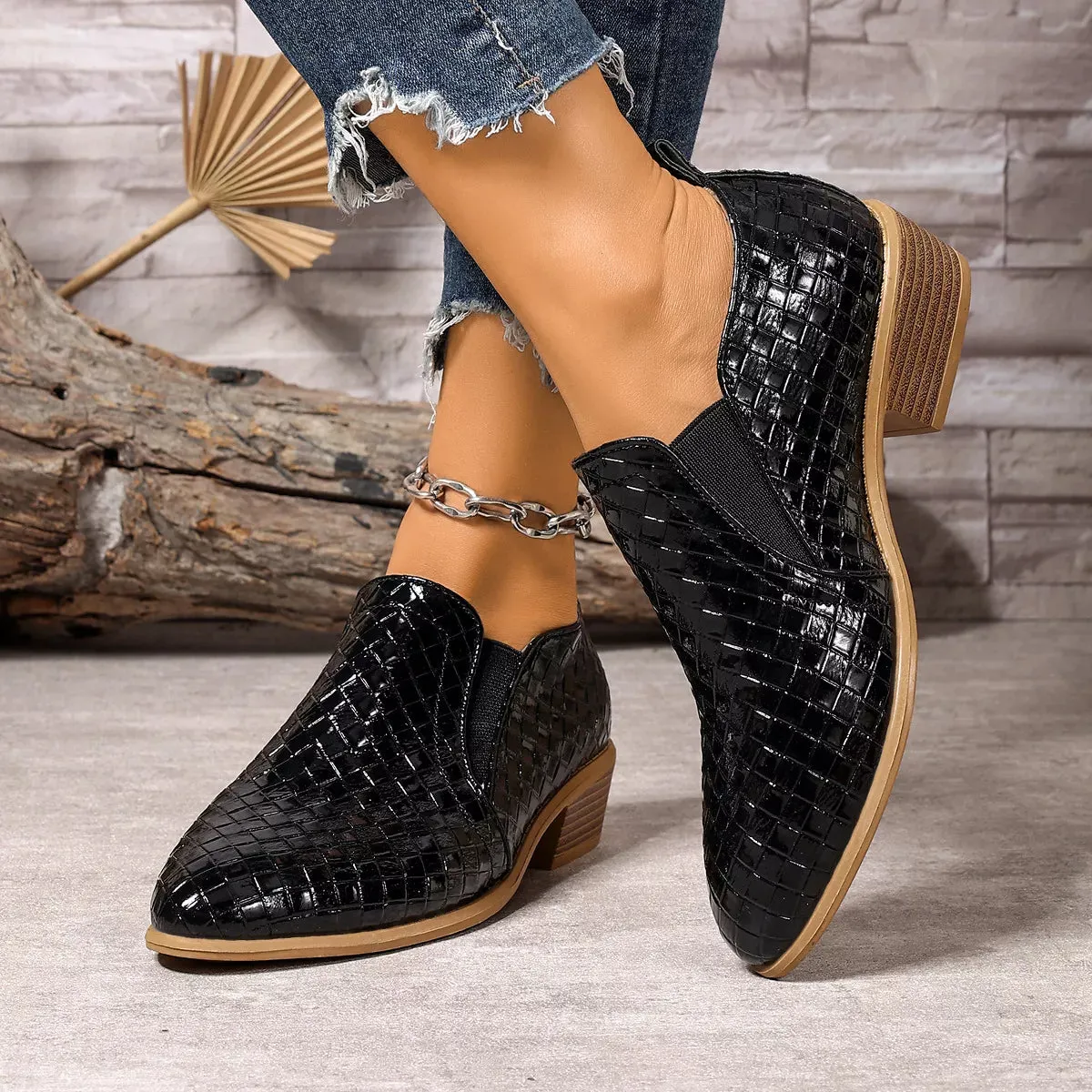 Point Toe Block Heels Ankle Boots sold by Unique Kulture product image thumbnail 3