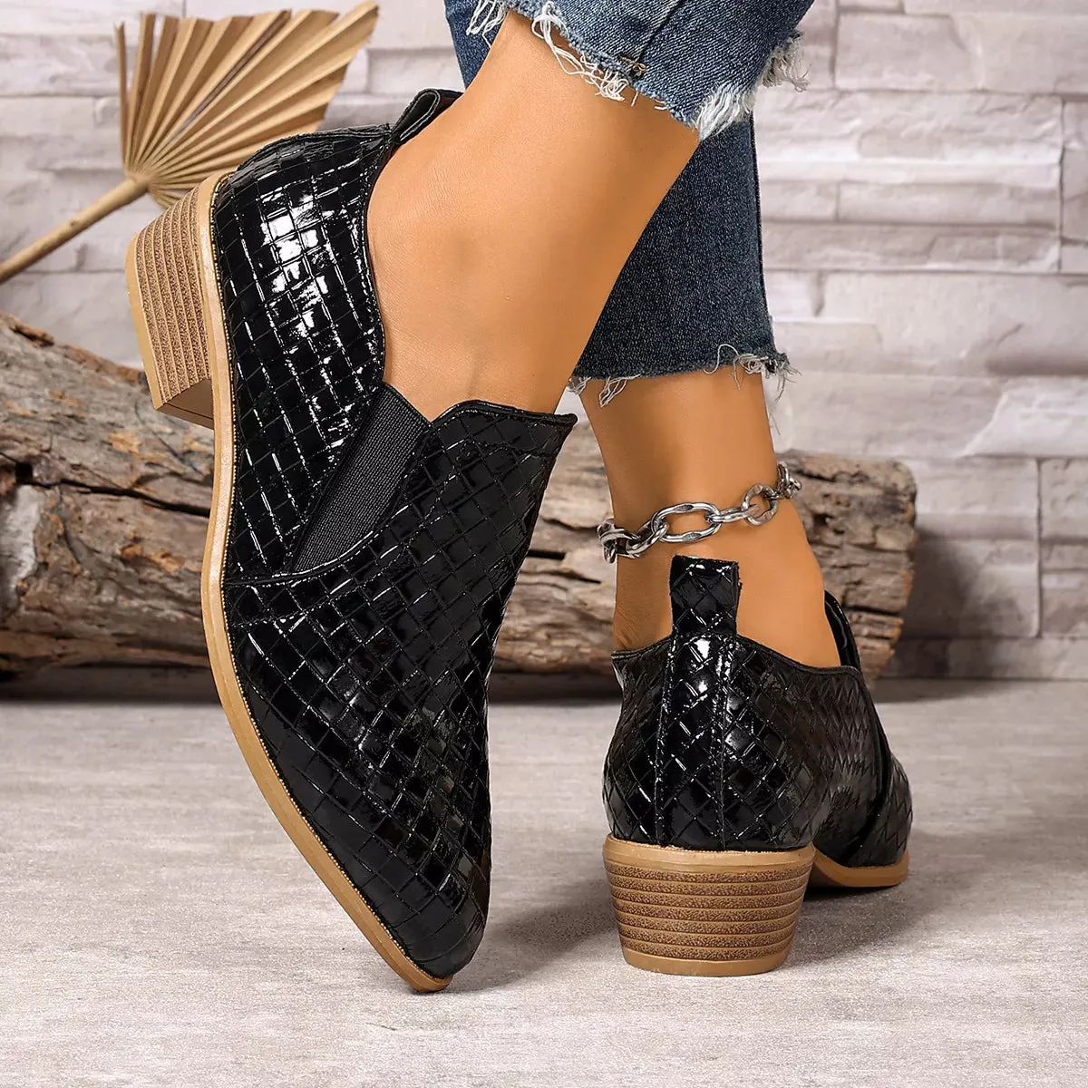 Point Toe Block Heels Ankle Boots sold by Unique Kulture product image thumbnail 4