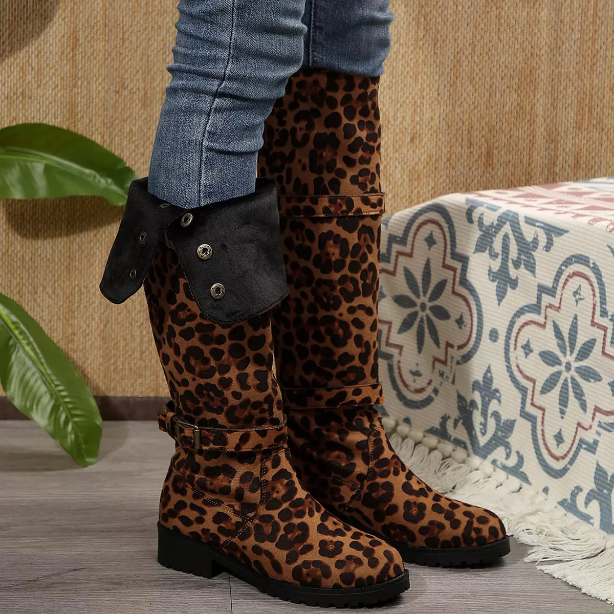 Leopard Block Heels Boots sold by Unique Kulture product image thumbnail 3