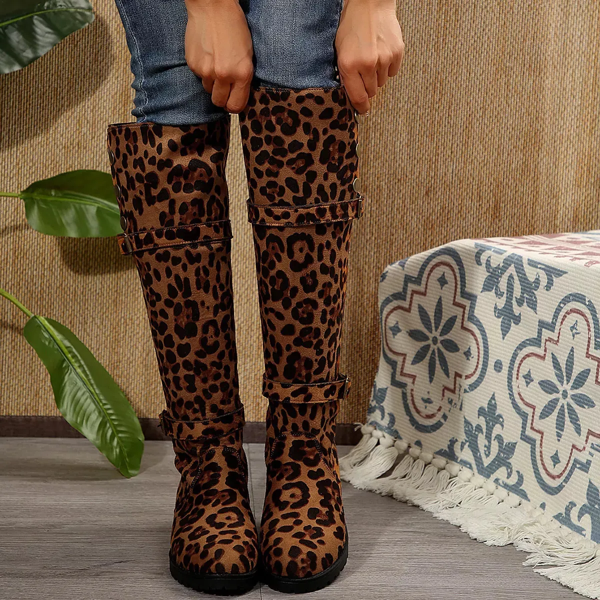 Leopard Block Heels Boots sold by Unique Kulture