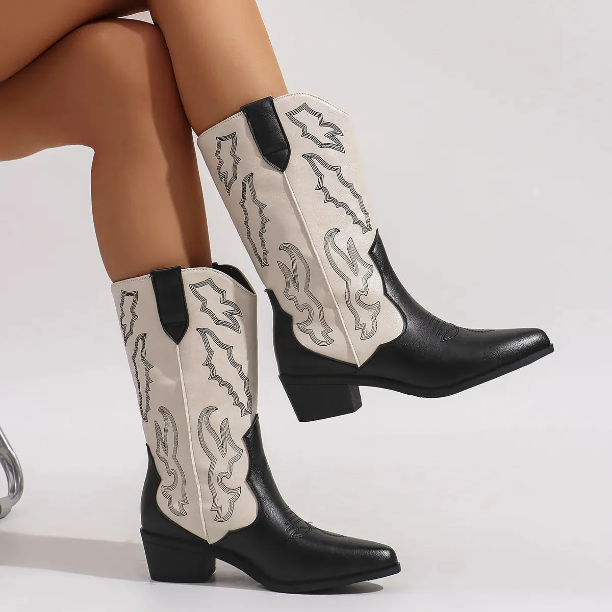 Point Toe Block Heels Boots sold by Unique Kulture
