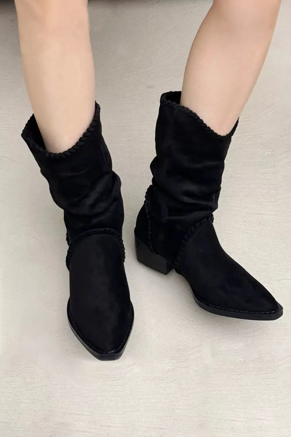 Point Toe Block Heels Boots sold by Unique Kulture product image thumbnail 3