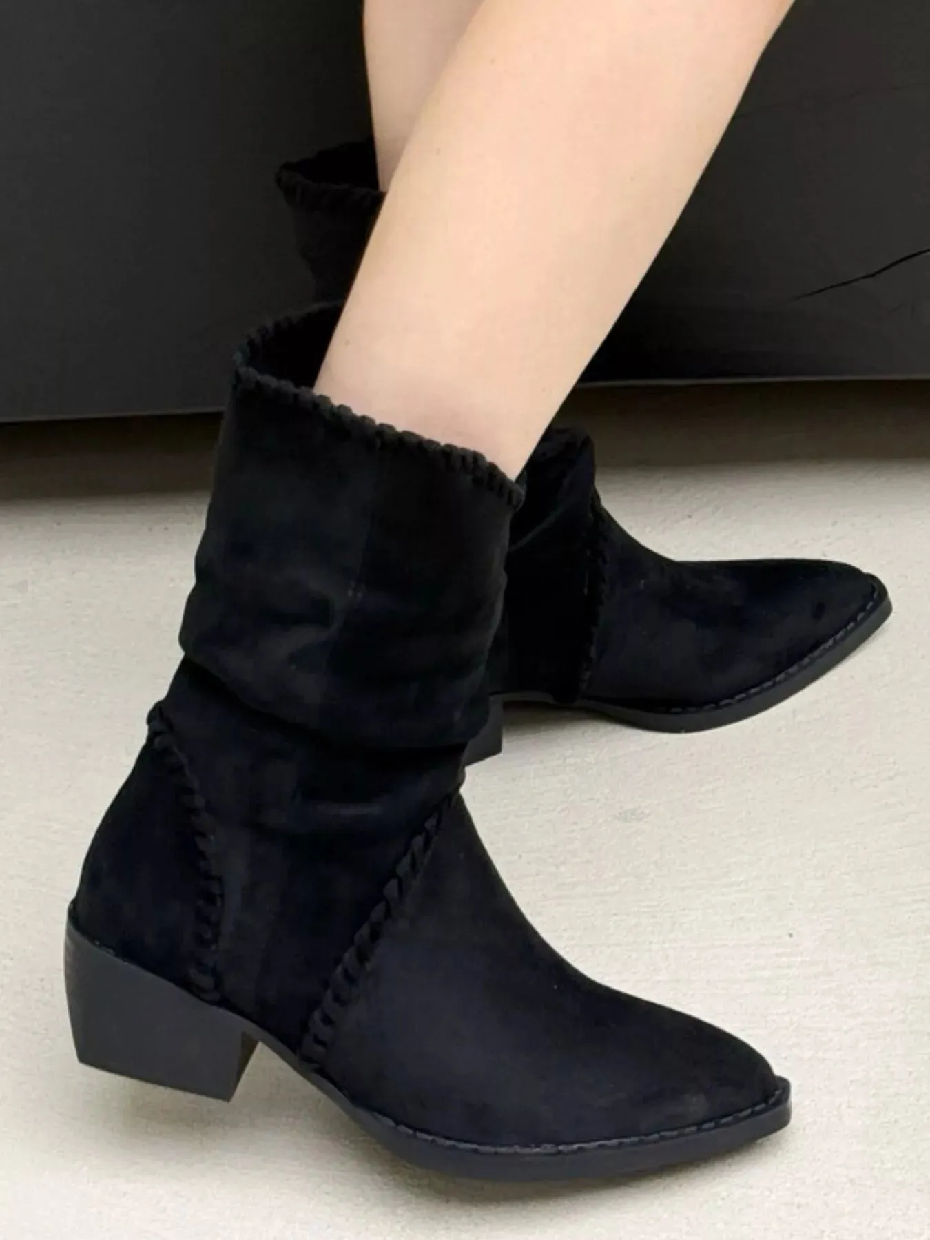 Point Toe Block Heels Boots sold by Unique Kulture product image thumbnail 5