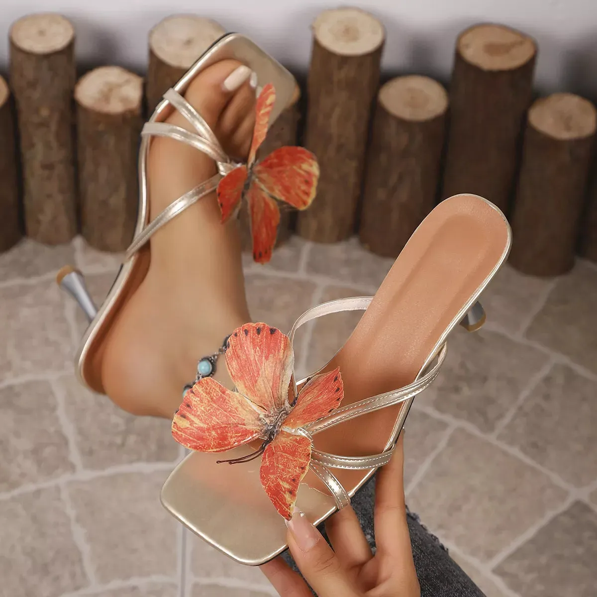 Butterfly Flare Heels Sandals sold by Unique Kulture product image thumbnail 2