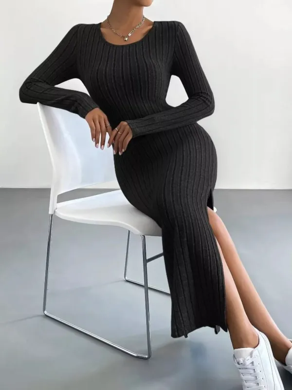 Full Size Ribbed Knit Bodycon Midi Dress Plus Size sold by Unique Kulture
