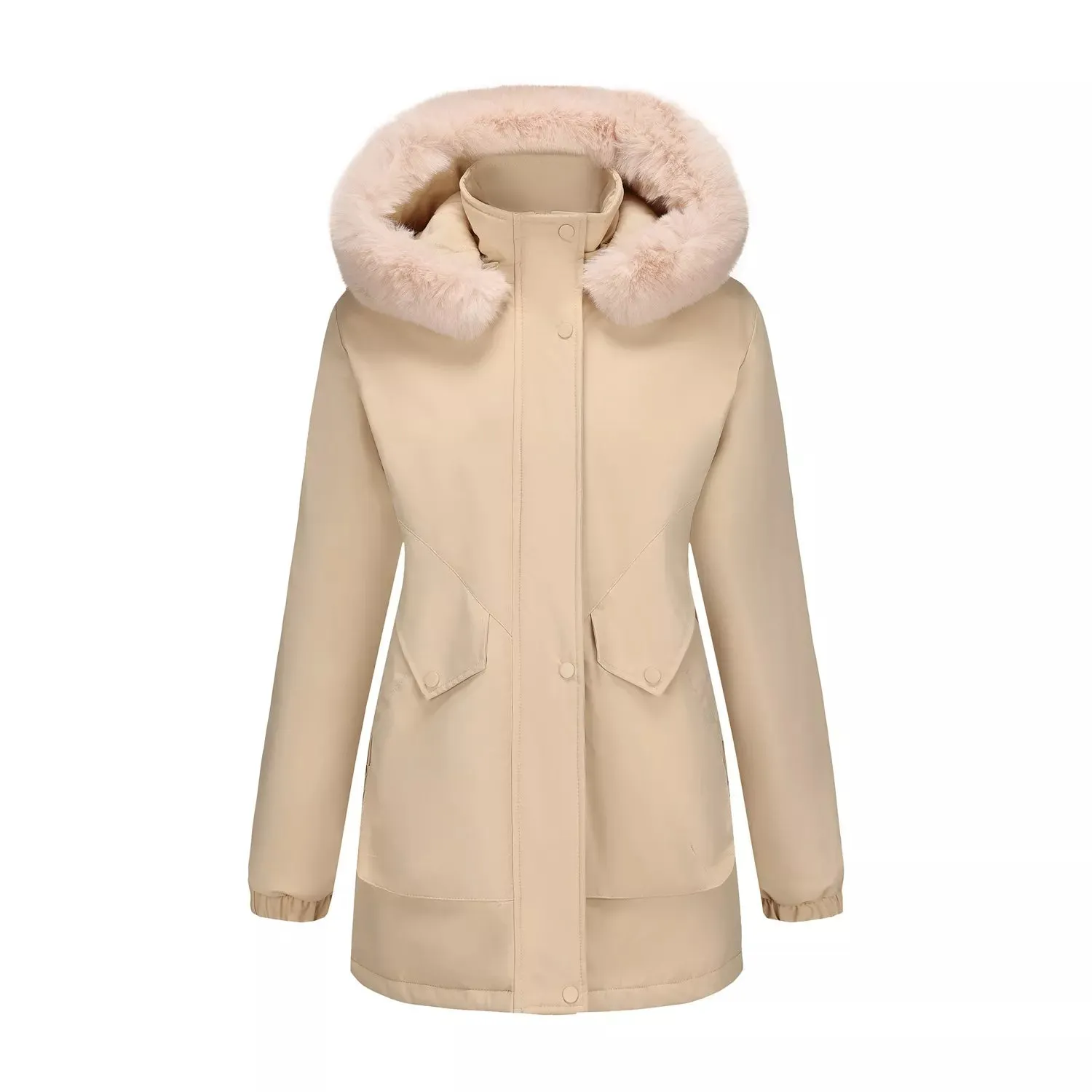 Full Size Fur Hooded Warm Winter Parka Outerwear Plus Size sold by Unique Kulture product image thumbnail 5
