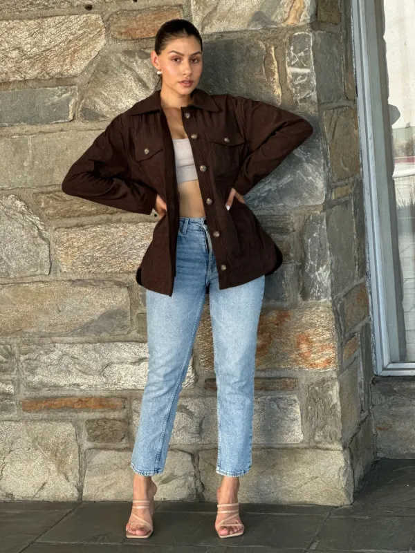 Oversized Corduroy Shacket Button Down Utility sold by Unique Kulture