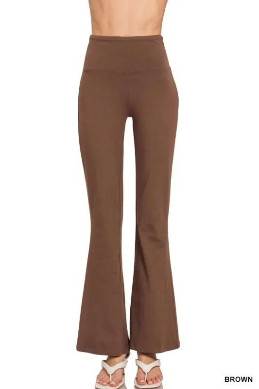 Zenana Wide Waistband Yoga Flare Pants sold by Unique Kulture