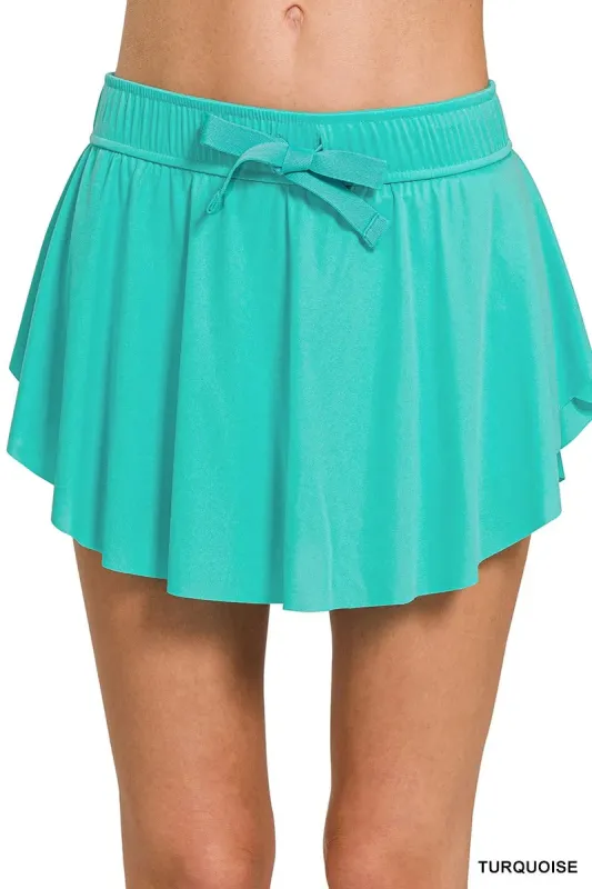 Zenana Ruffle Hem Tennis Skirt With Hidden Inner Pockets sold by Unique Kulture