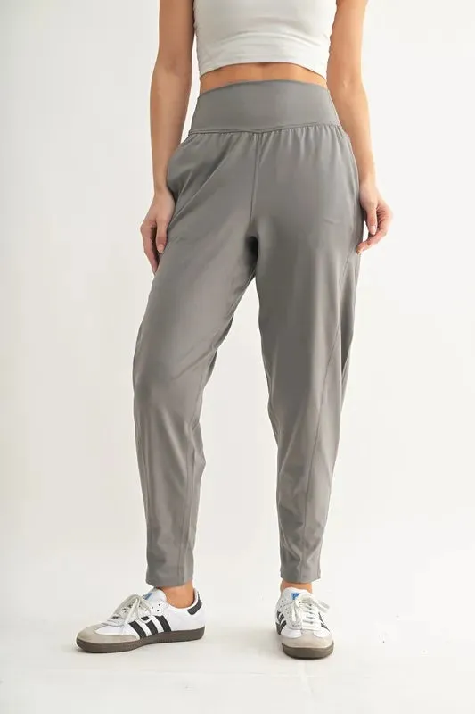 MONO B Flowbarrel High Waist Active Pants made by Trendsi