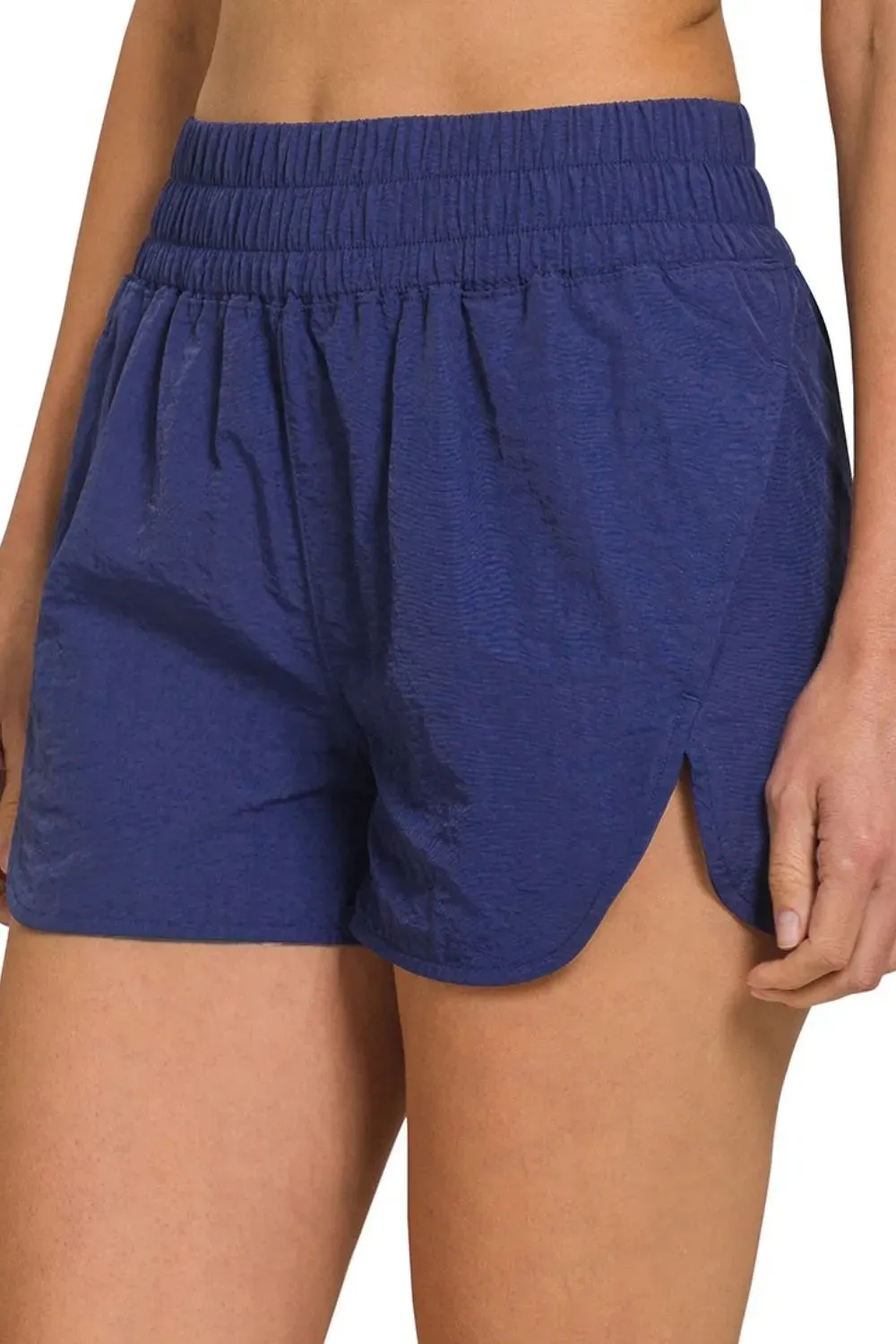 Zenana Windbreaker Smocked Waistband Running Shorts sold by Unique Kulture