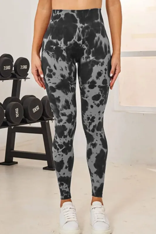 Tie-Dye High Waist Active Leggings made by Trendsi