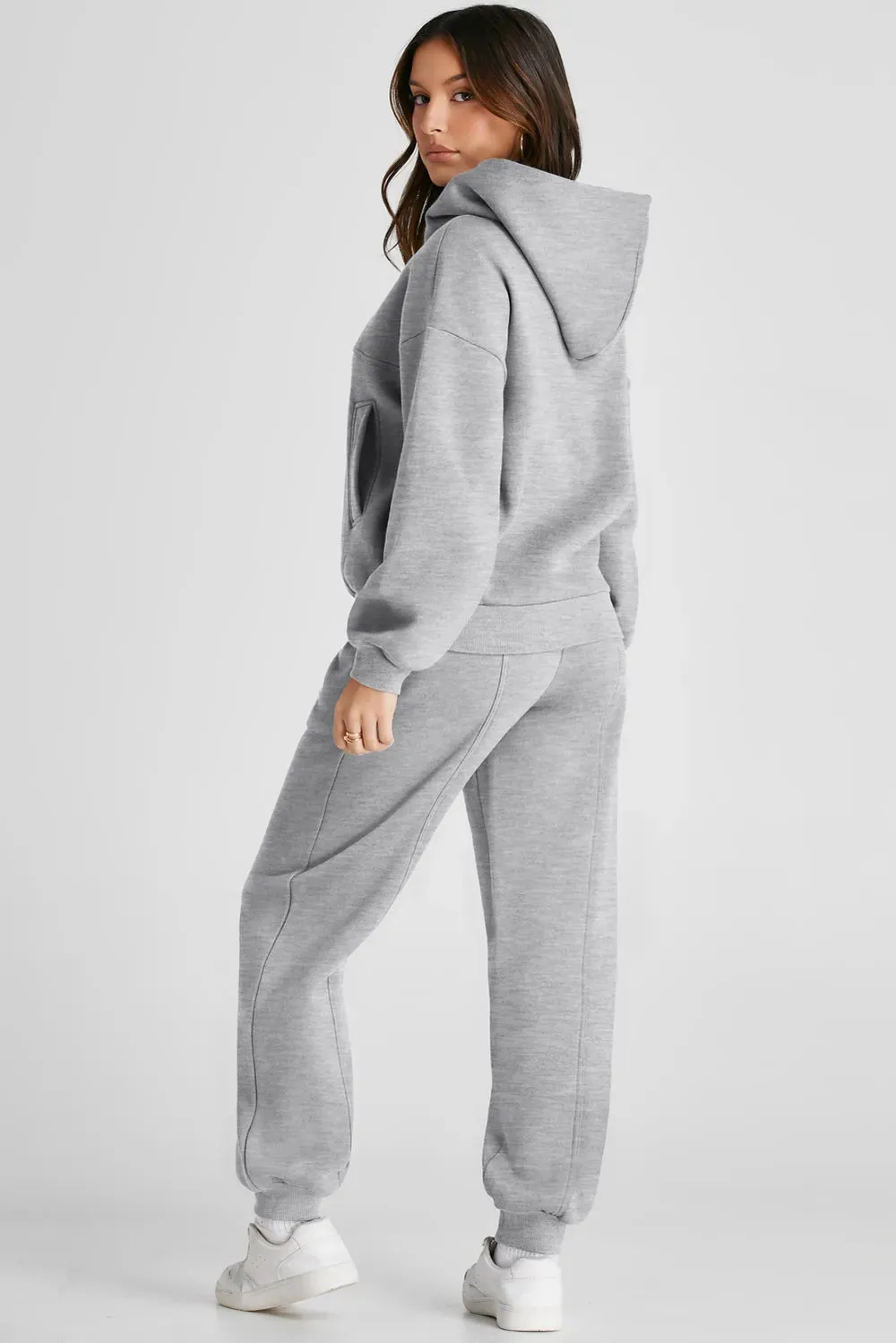Dropped Shoulder Long Sleeve Hoodie and Pants Active Set sold by Unique Kulture product image thumbnail 4