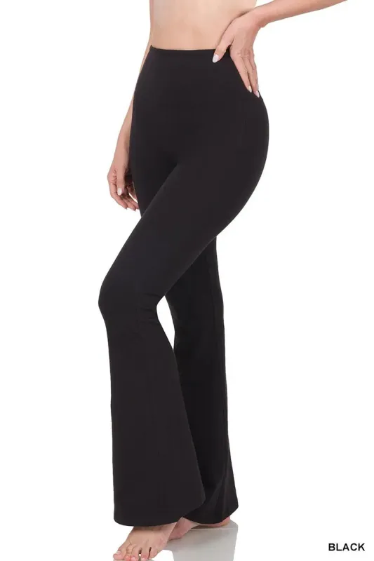 Zenana Wide Waistband Yoga Flare Pants sold by Unique Kulture