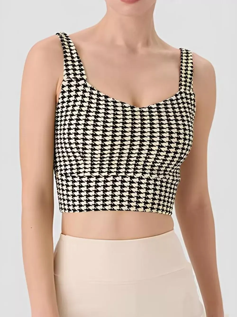 Crisscross Back Houndstooth Active Bra sold by Unique Kulture product image thumbnail 3