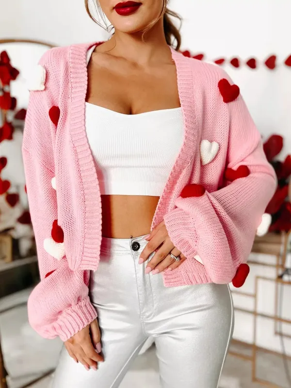 Heart Open Front Cardigan sold by Unique Kulture