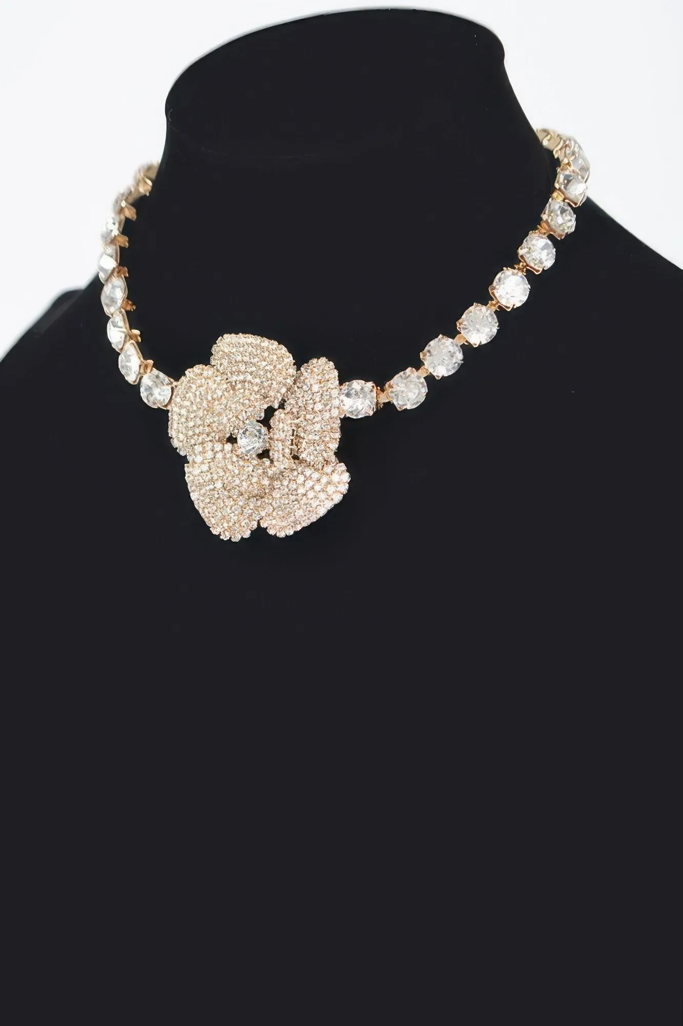 Rhinestone Faux Pearl Flower Choker sold by Unique Kulture product image thumbnail 2