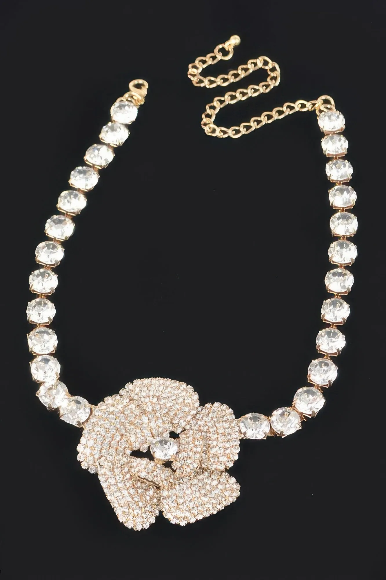 Rhinestone Faux Pearl Flower Choker sold by Unique Kulture product image thumbnail 3