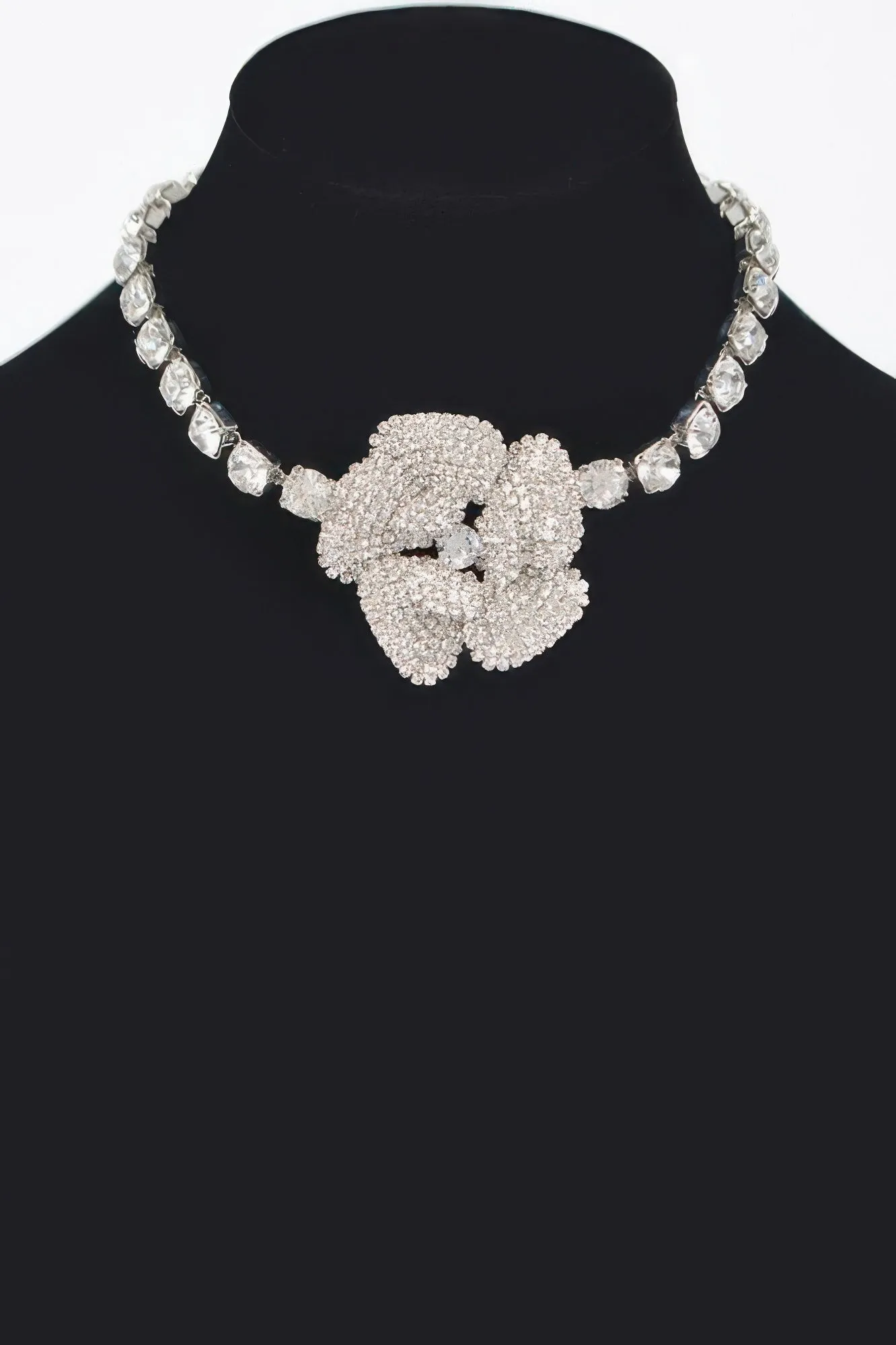 Rhinestone Faux Pearl Flower Choker sold by Unique Kulture product image thumbnail 4