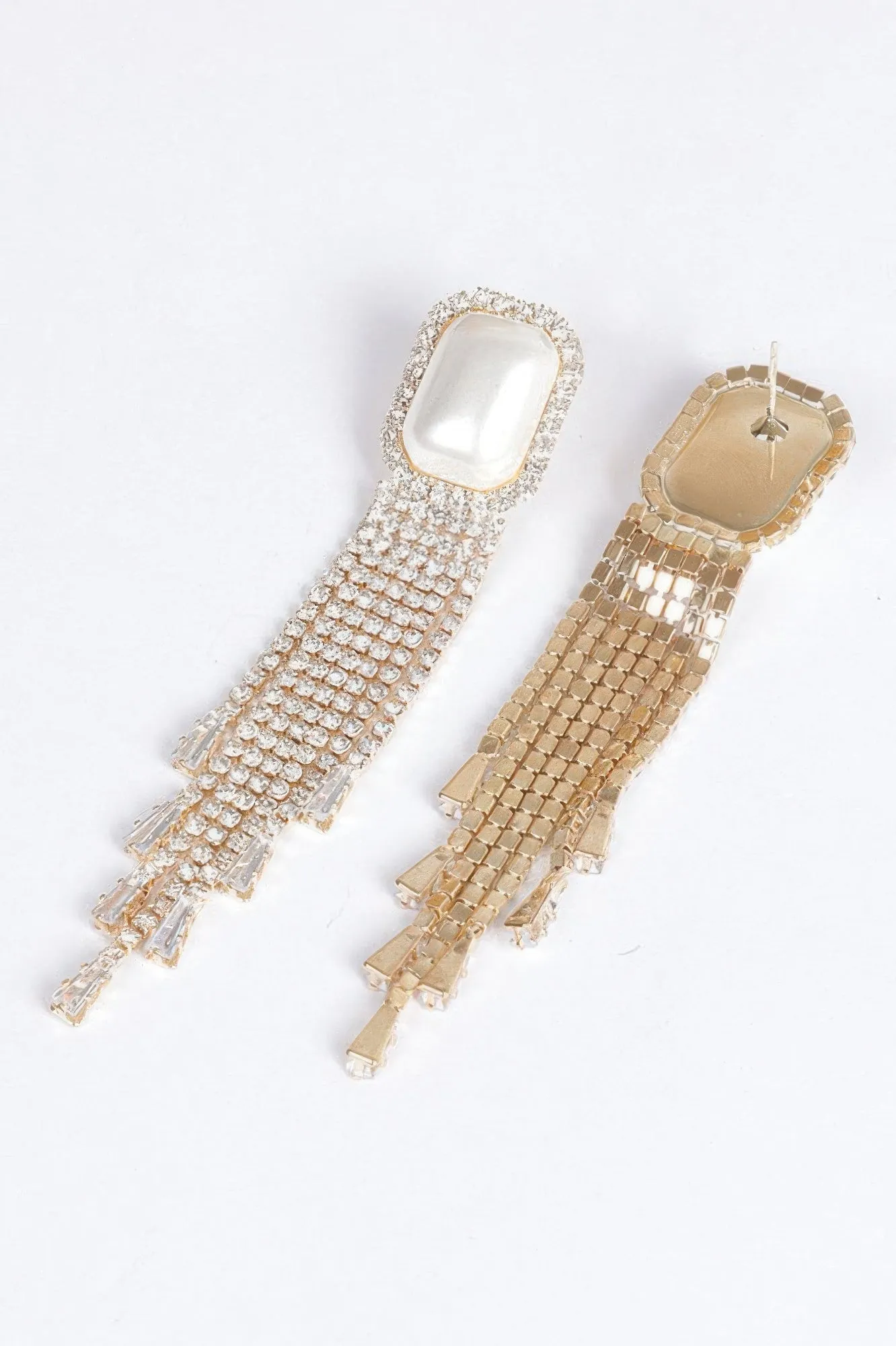 Faux Pearl Rhinestone Tassle Earring sold by Unique Kulture product image thumbnail 2
