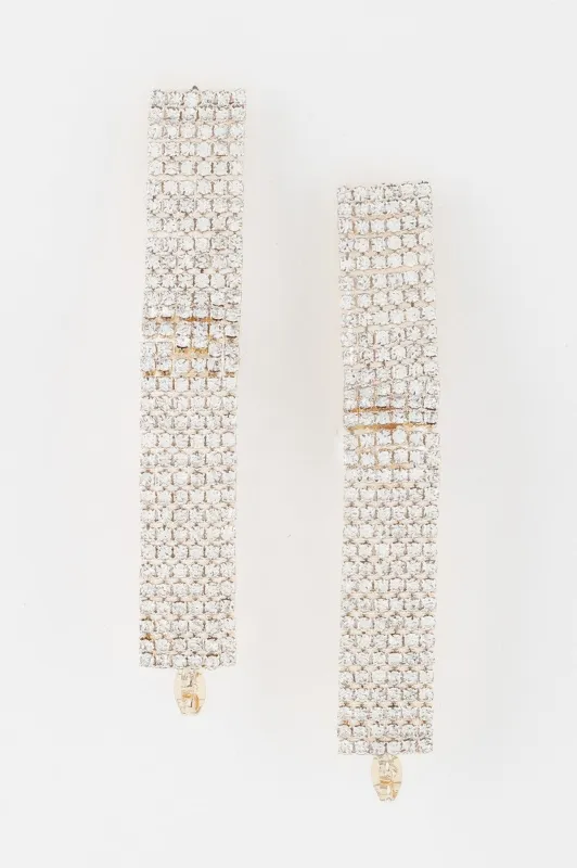 Rhinestone Pearl Wrap Earrings made by Unique Kulture