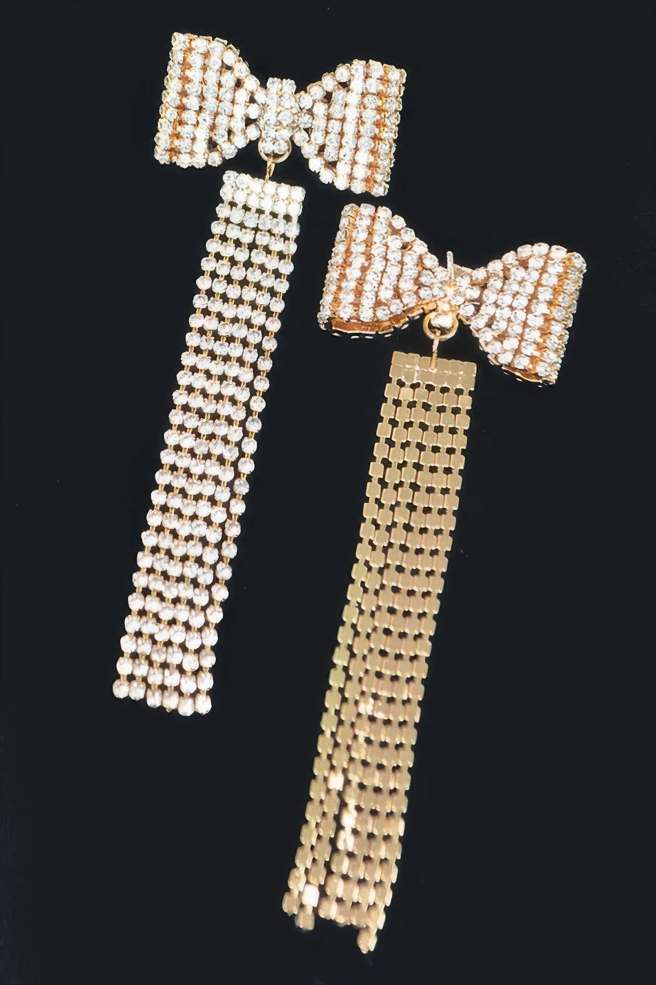 Rhinestone Bow Fringe Earring sold by Unique Kulture product image thumbnail 2