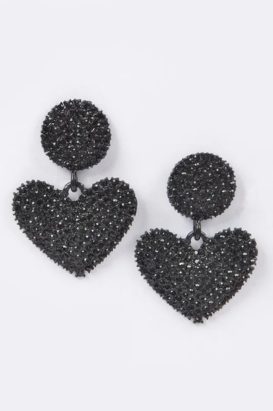 Heart Rhinestone Earrings sold by Unique Kulture