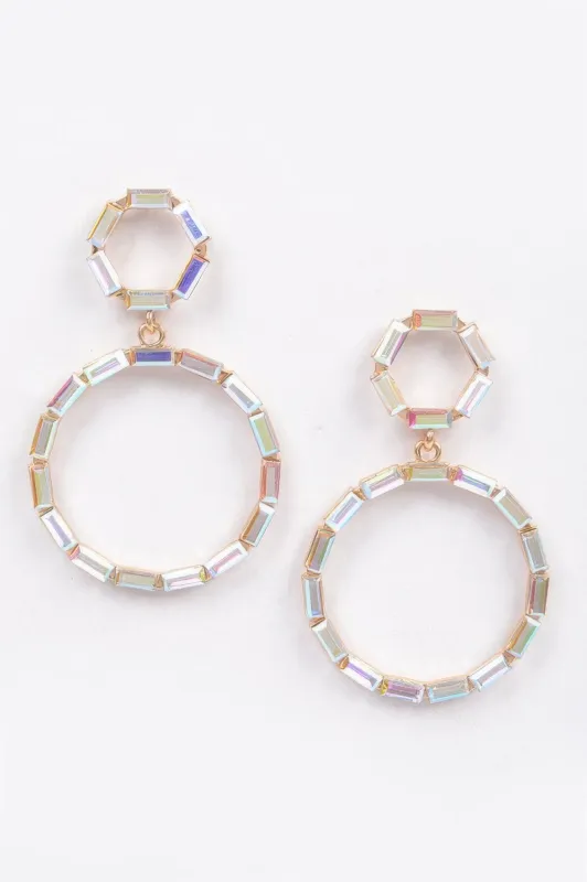 Double Circle Dangle Rhinestone Earring sold by Unique Kulture