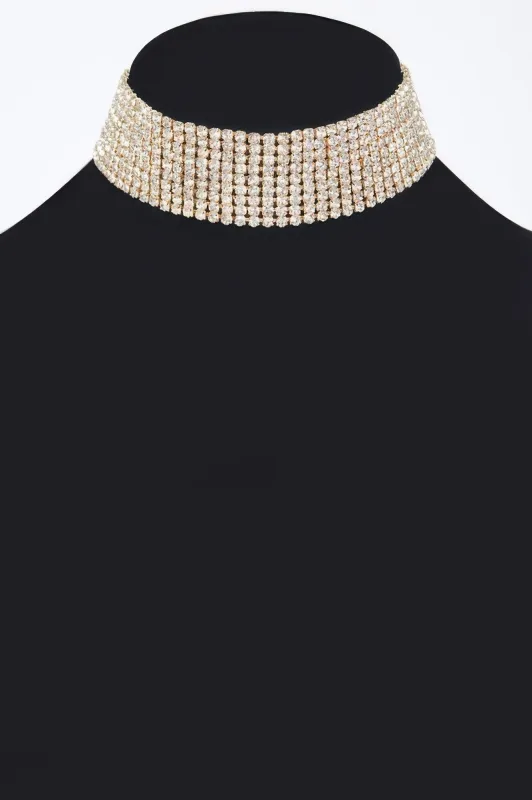 Sparkle Rhinestone Choker Necklace sold by Unique Kulture