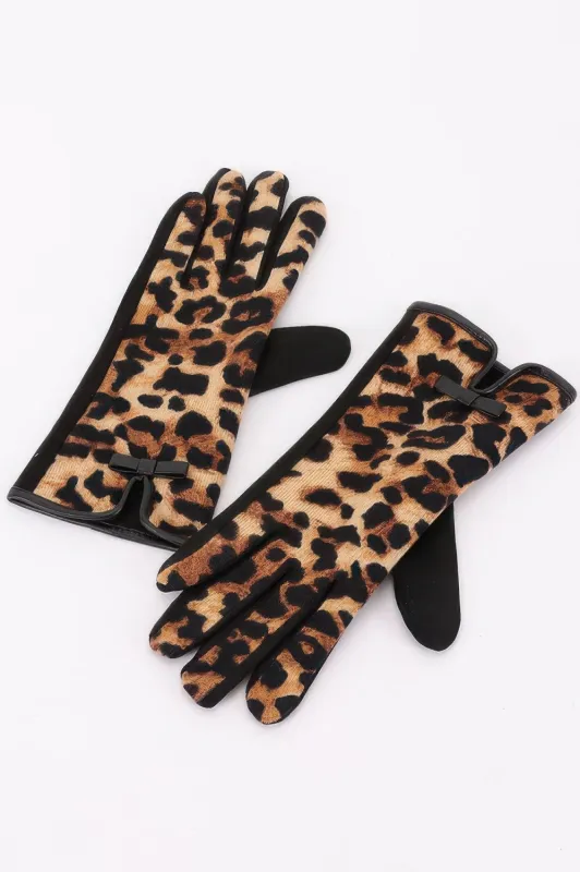 Leopard Print Knitted Gloves made by Unique Kulture