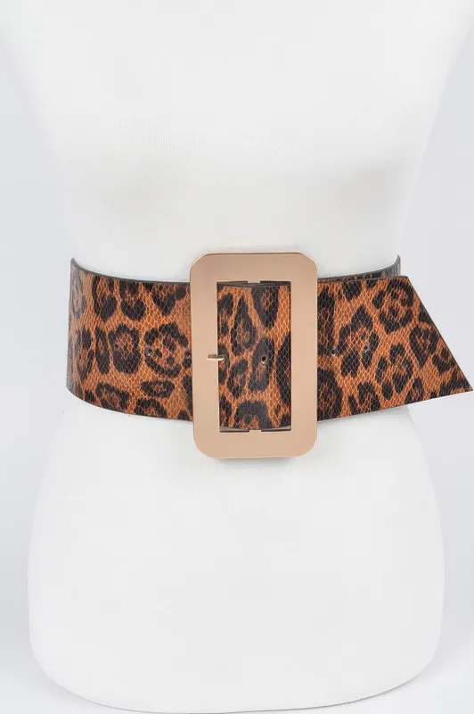 Simple Buckle Faux Leo Plus Size Belt sold by Unique Kulture