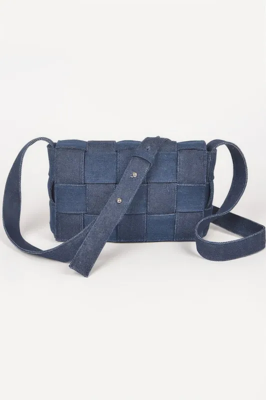 Denim Braided Flap Crossbody Bag sold by Unique Kulture