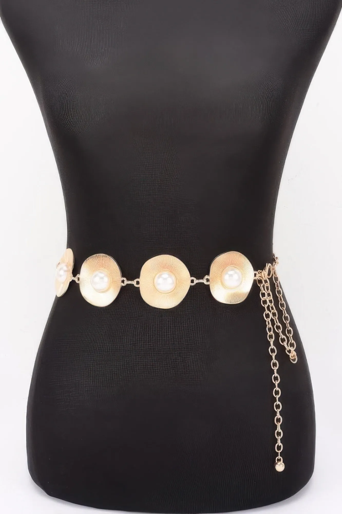 Pearl Accent Disc Chain Belt sold by Unique Kulture
