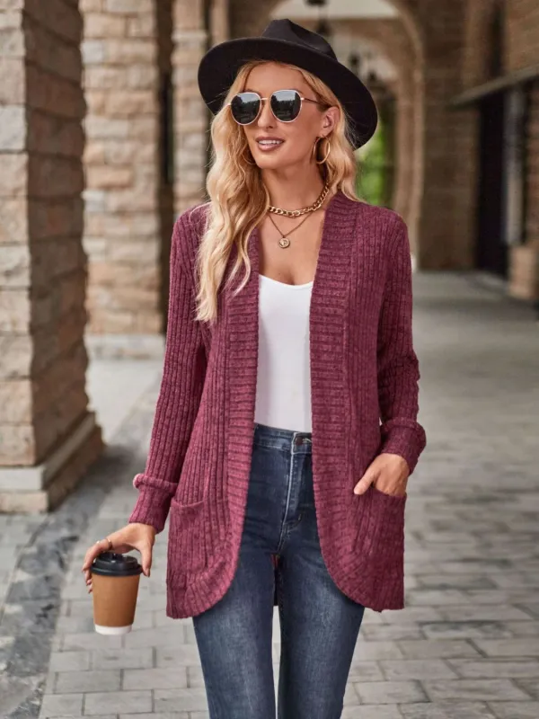 Open Front Cardigan with Pockets sold by Unique Kulture