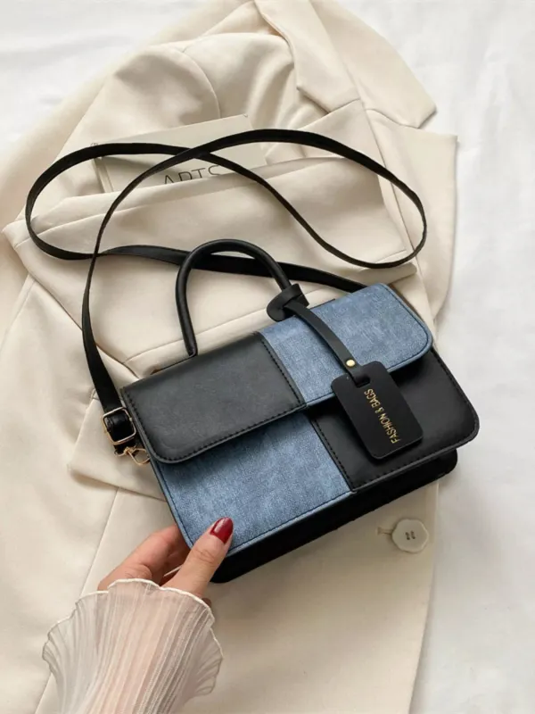 Two-Tone PU Leather Crossbody Bag sold by Unique Kulture