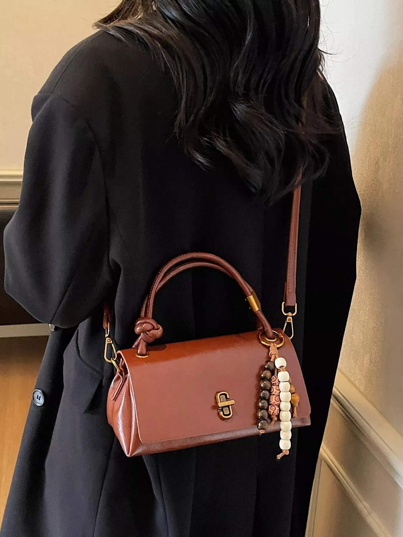 Leather Crossbody Bag with Bead Charm sold by Unique Kulture product image thumbnail 4