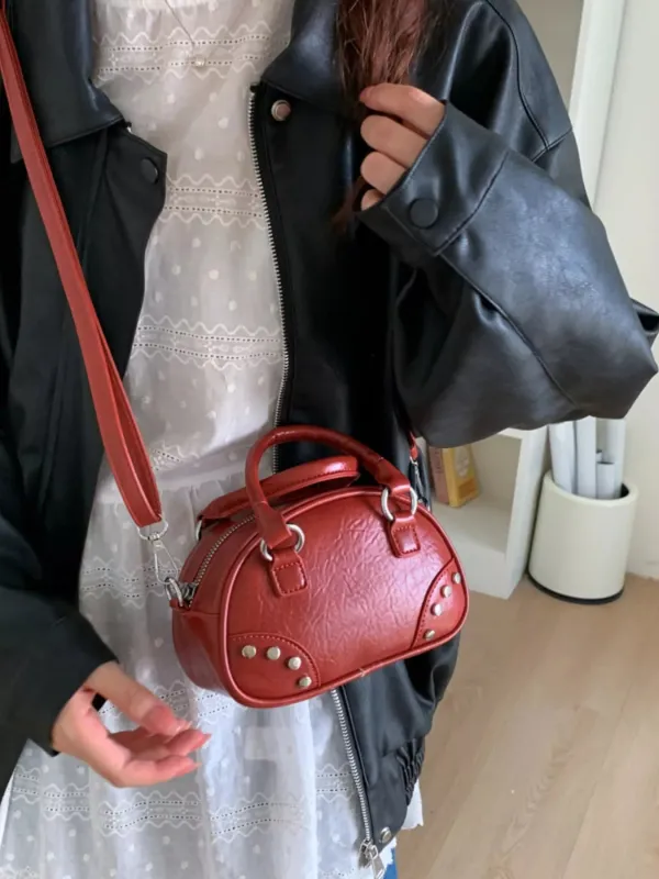 Retro Rivet Decor Crossbody Bag sold by Unique Kulture