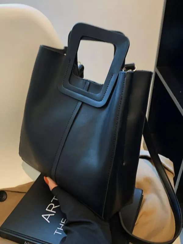 Square Handle PU Leather Crossbody Bag sold by Unique Kulture