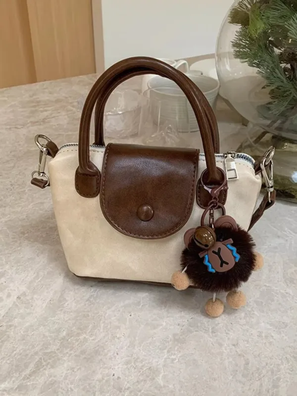 Two-Tone Flap Decor Crossbody Bag with Charm sold by Unique Kulture