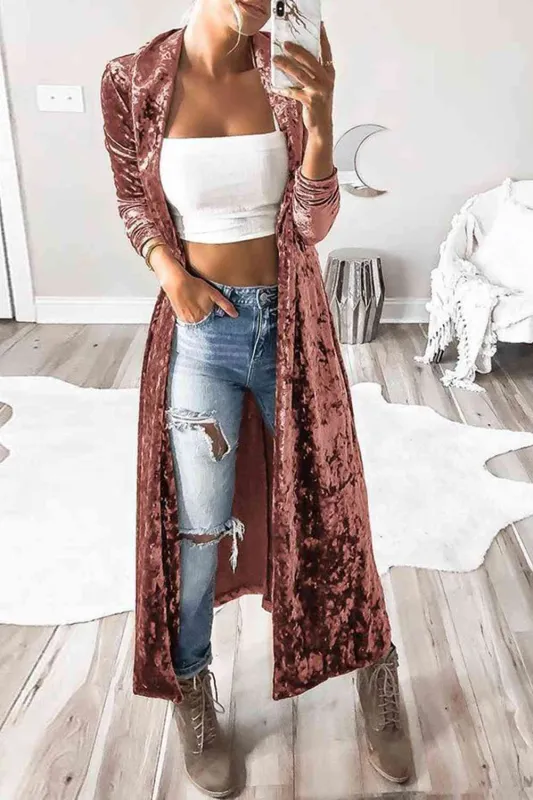 Open Front Long Sleeve Longline Cardigan sold by Unique Kulture