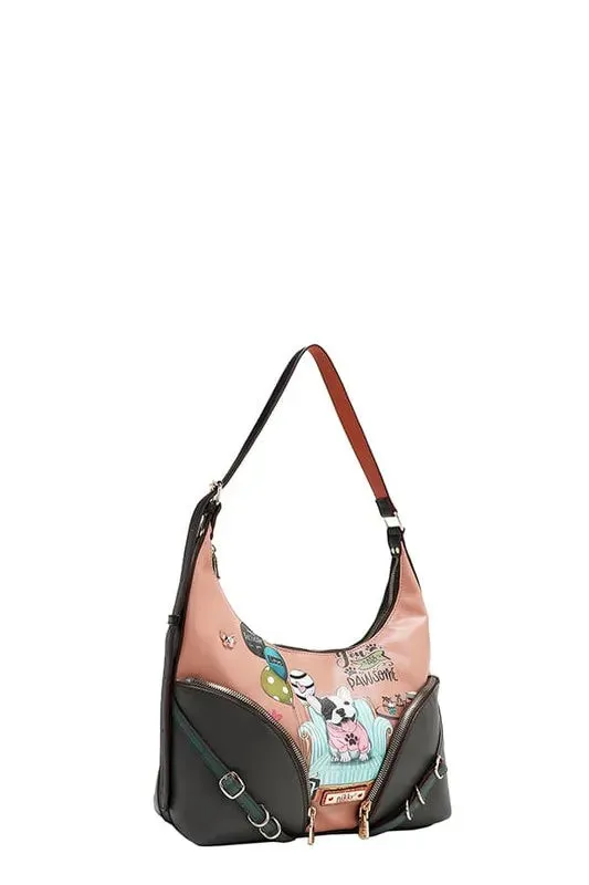 Nicole Lee USA Party King Shoulder Bag with 2 Accessory Pockets Front sold by Unique Kulture product image thumbnail 2
