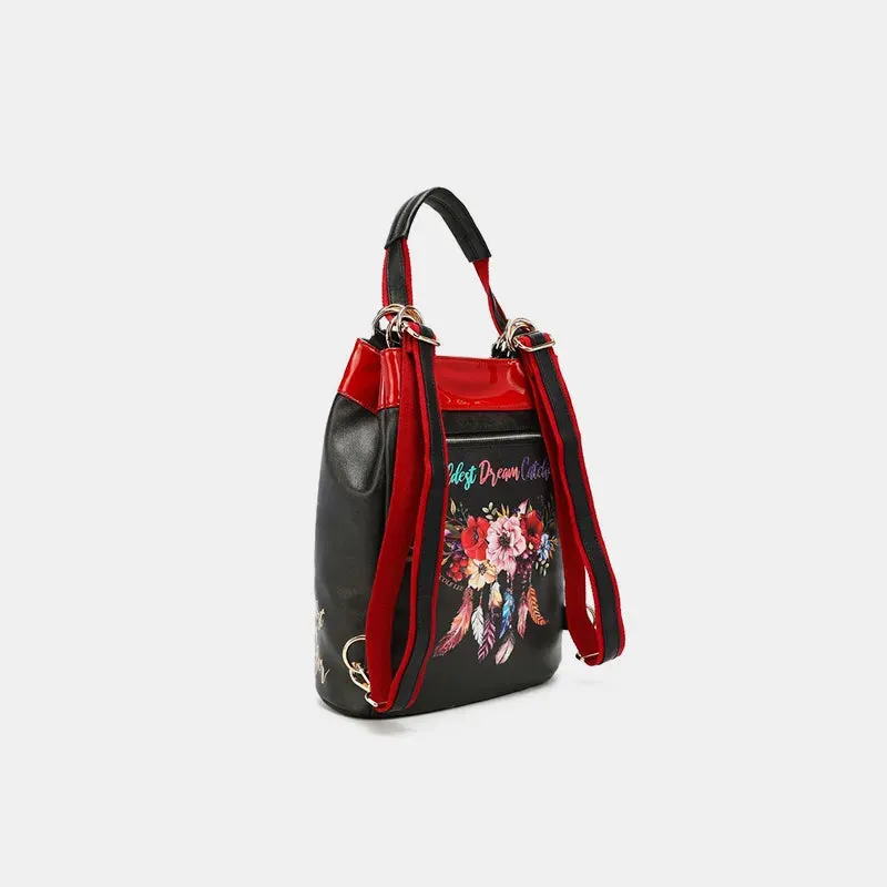 Nicole Lee USA Flower Pattern Adjustable Strap Backpack Bag sold by Unique Kulture product image thumbnail 3