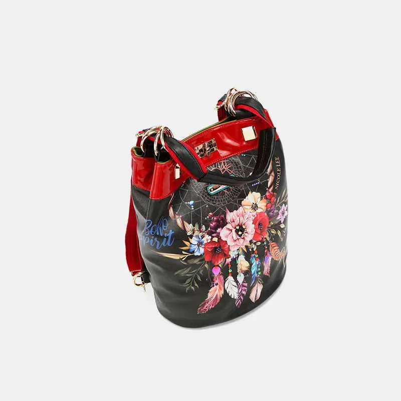 Nicole Lee USA Flower Pattern Adjustable Strap Backpack Bag sold by Unique Kulture product image thumbnail 4