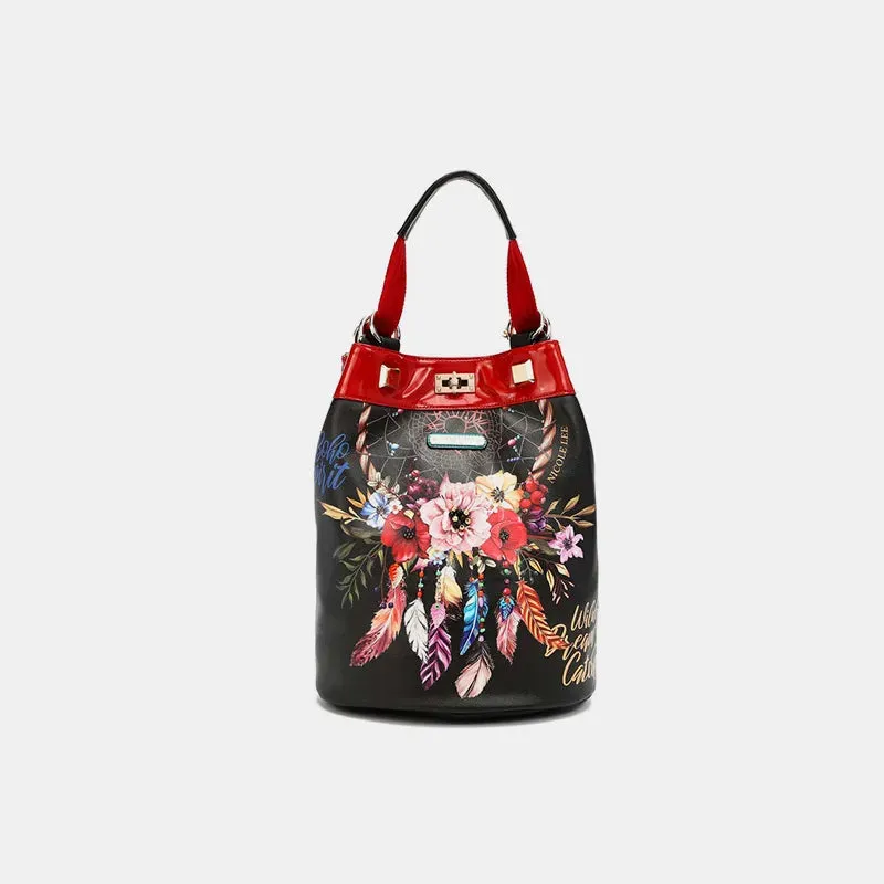 Nicole Lee USA Flower Pattern Adjustable Strap Backpack Bag sold by Unique Kulture