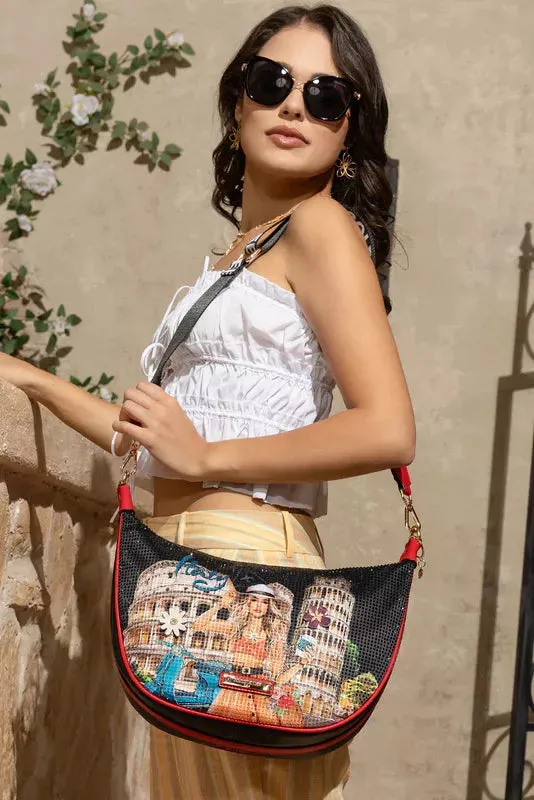 Nicole Lee USA Martha Travels Italy Shoulder Bag sold by Unique Kulture