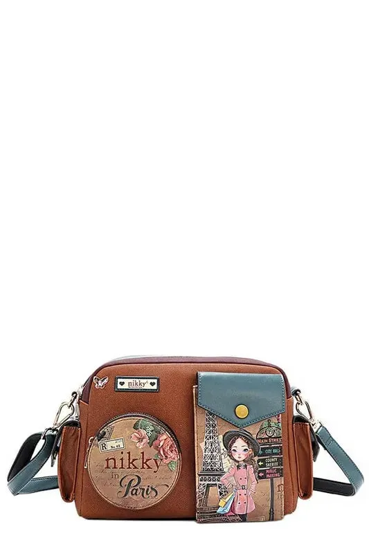 Nicole Lee USA Multi Pocket Messenger Bag made by Trendsi