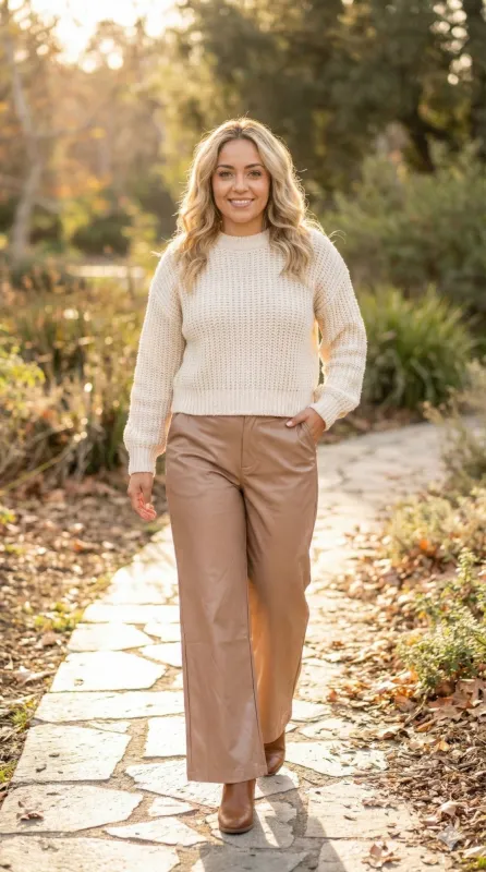 Faux Leather Wide Leg Pants made by Unique Kulture